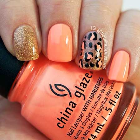 Summer Nails Summer Simple Coral 2017 - 17