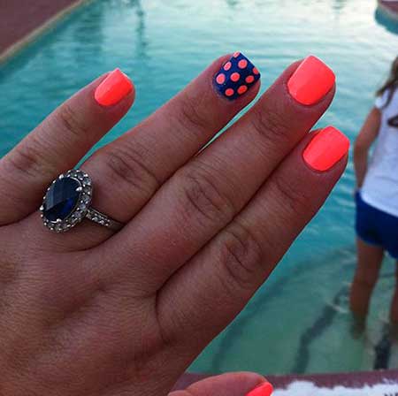 Summer Nails Summer Simple Coral 2017 - 32