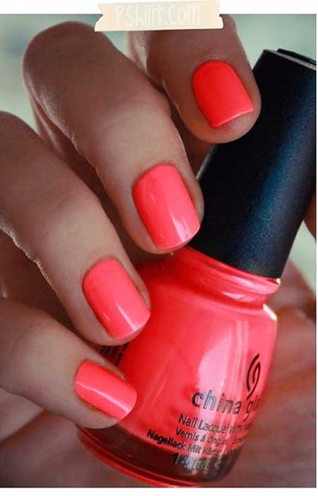 Summer Nails Summer Simple Coral - 34