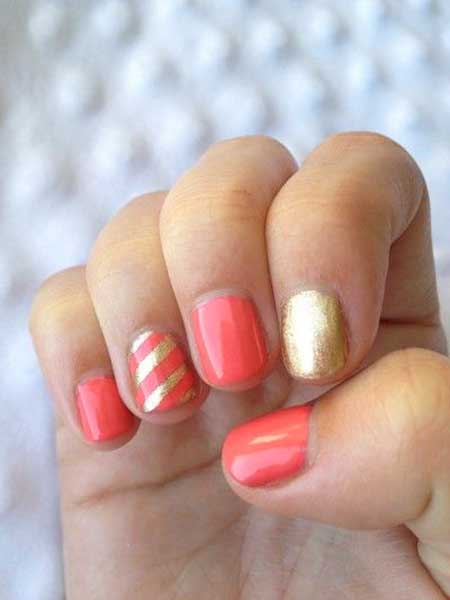 Nails Summer Simple Coral