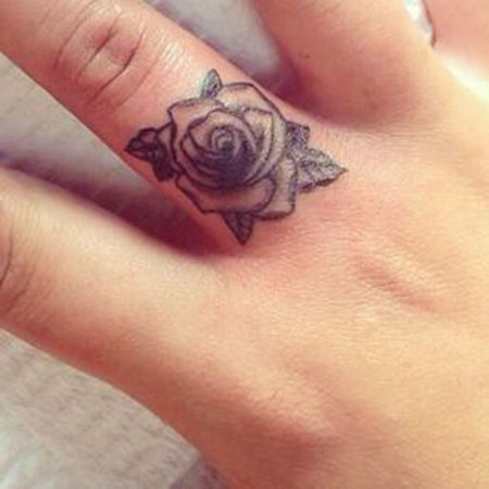 Tattoo Rose Flower Finger