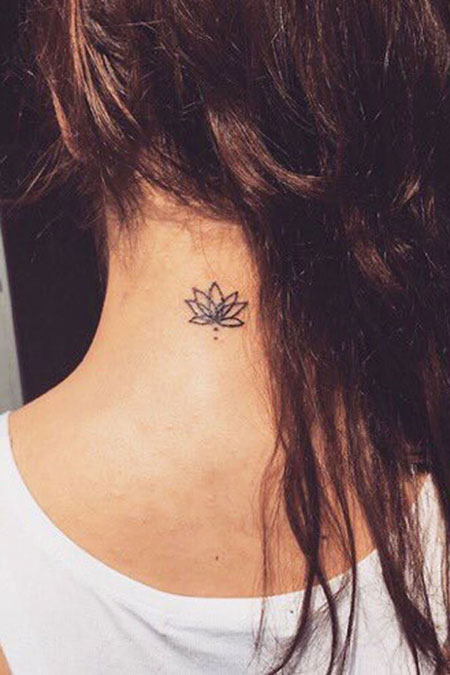Tattoo Tiny Lotus Neck