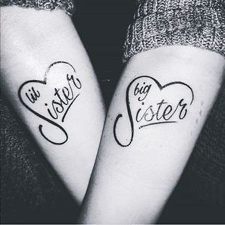 Sister Tattoo Sibling Nail