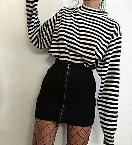 Striped Sleeve Sweaters Dress
