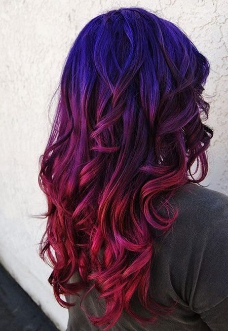 Hair Purple Red Color