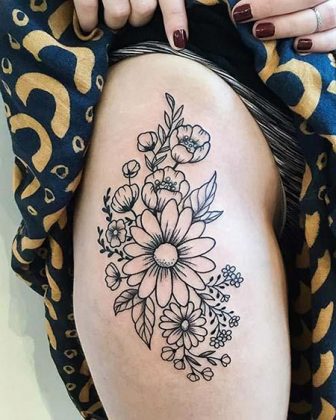 23 Best Black Flower Tattoo