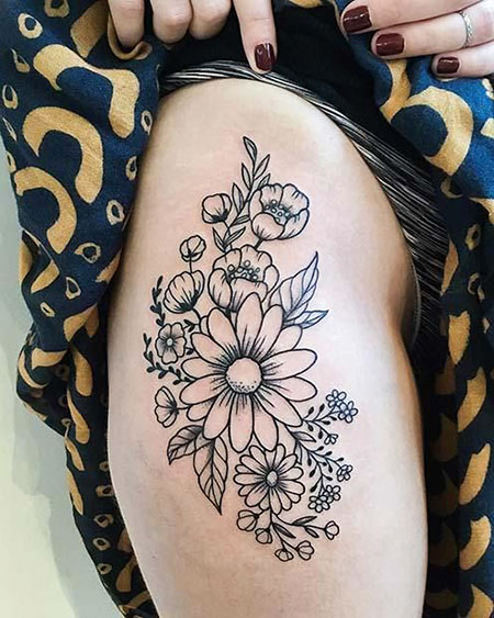 Tattoo Thigh Flower Floral