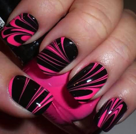 Cool Nail Art Pink and Black, Nails Nail Black Art