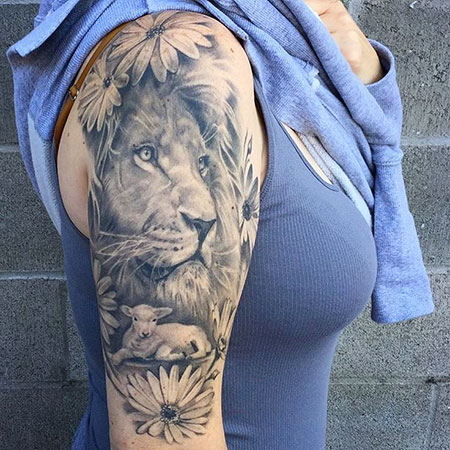 Lion and the Lamb Tattoo Idea, Lion Tattoo Sleeve Tattoos