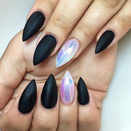 6-Matte-Black-and-Holographic-Nails-645
