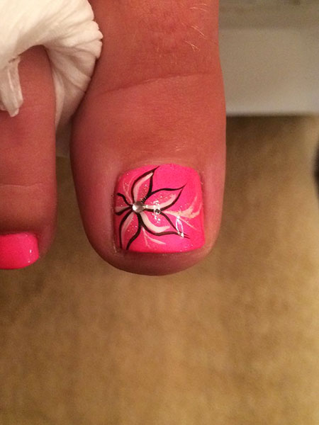 Flower Pink Nail Top