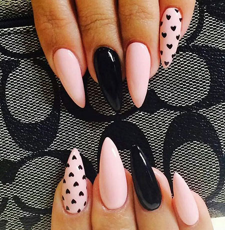 Nails Nail Pink Black