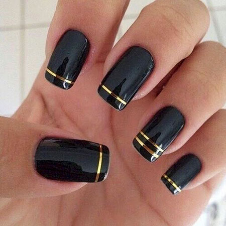 Nails Black Gold Nail