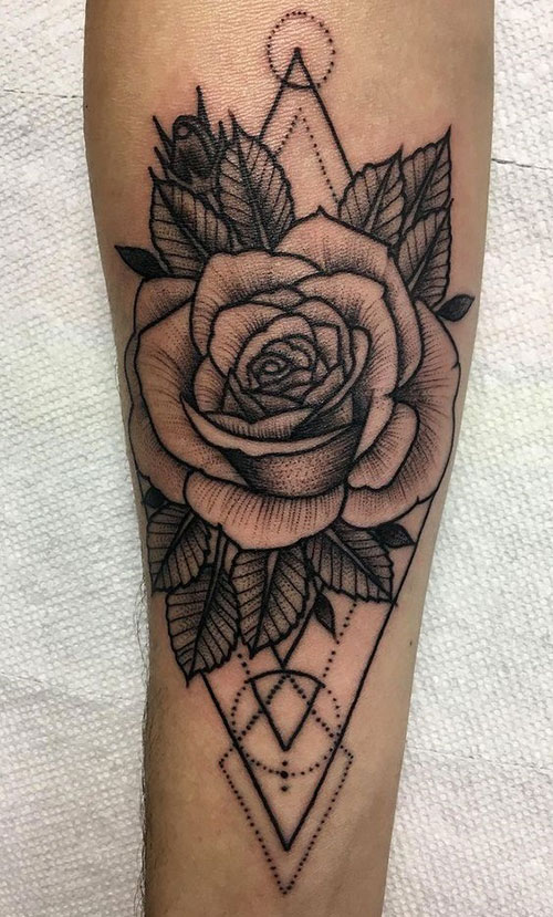 8.Best Geometric Rose Tattoo