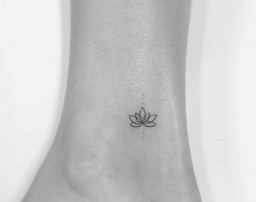 Simple Lotus Flower Ankle Tattoos-8