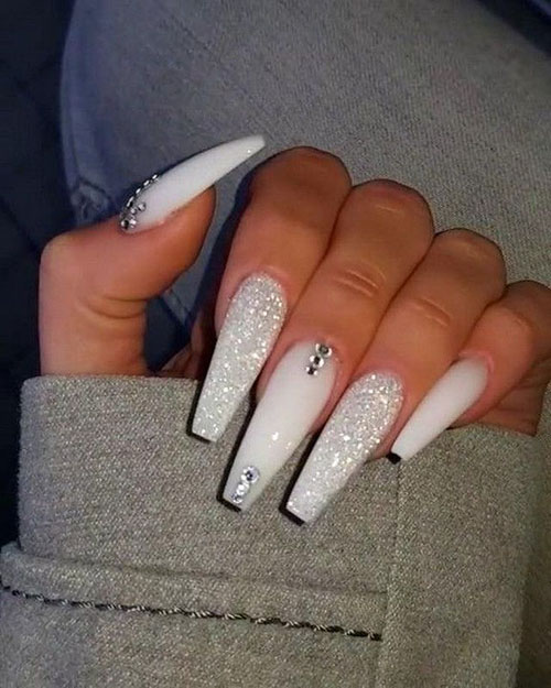 Milky White Acrylic Nails