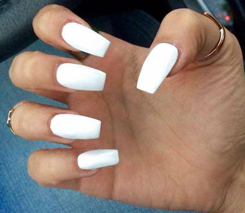 Creamy White Acrylic Nails